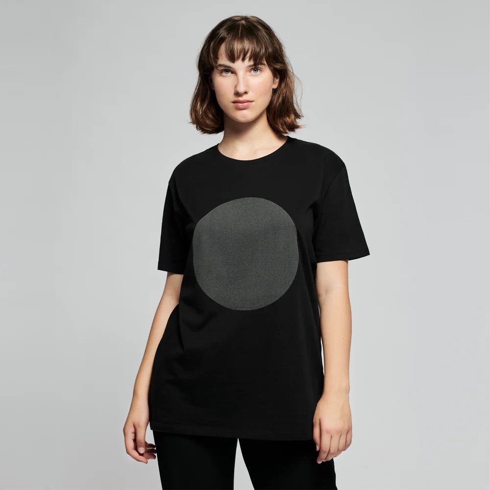 COS Black T-Shirt with Gray Circle Graphic